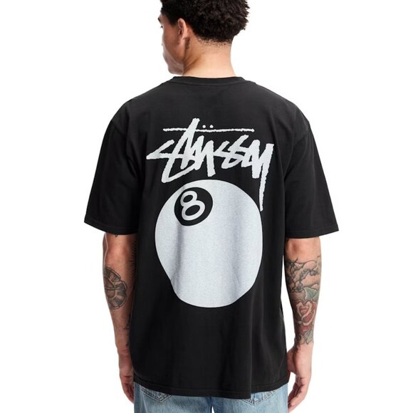 Stussy T-Shirt Black 8-BALL Men’s Vintage Sz Large & X-Large